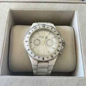 ANNE KLEIN white mother of pearl Skagen Watch